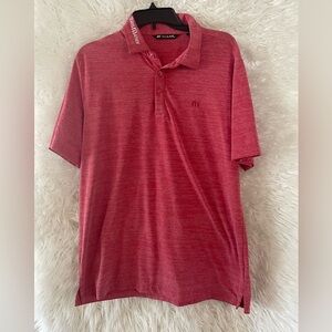 Travis Mathew The Heater Men’s Short Sleeve Red Polo Shirt. 1MW395. Large